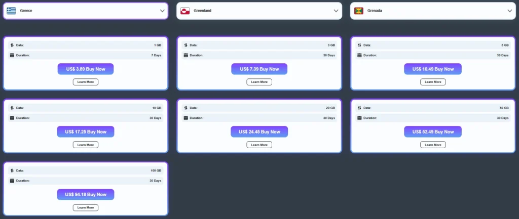 Choose Esimatic eSIM Plan