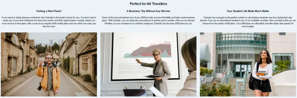 Esimatic esim for Tourists, Business Travellers and Students