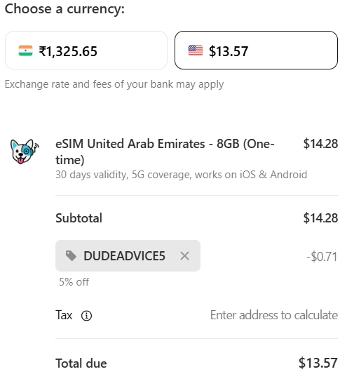 Applying eSIM.dog Coupon Code