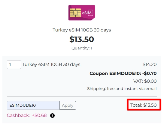 Applying SIM.sm Coupon Code
