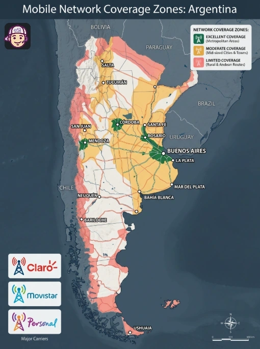 Argentina eSIM Network Coverage