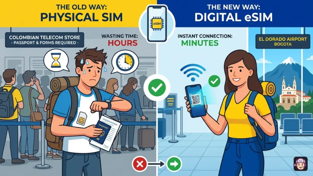 Digital Colombia eSIM VS Physical SIM