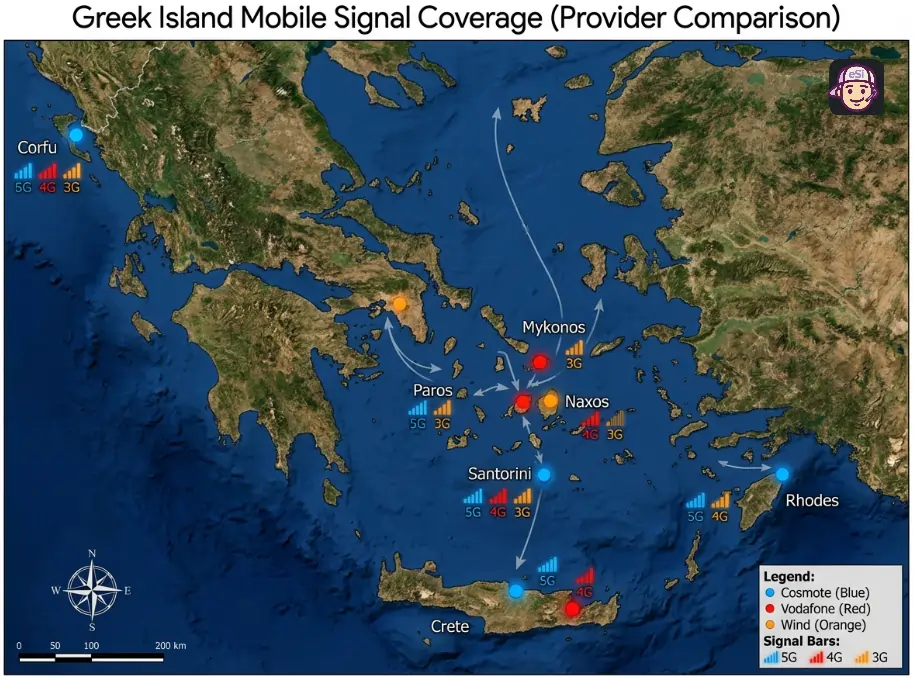 Greek Island Mobile Signal Coverage