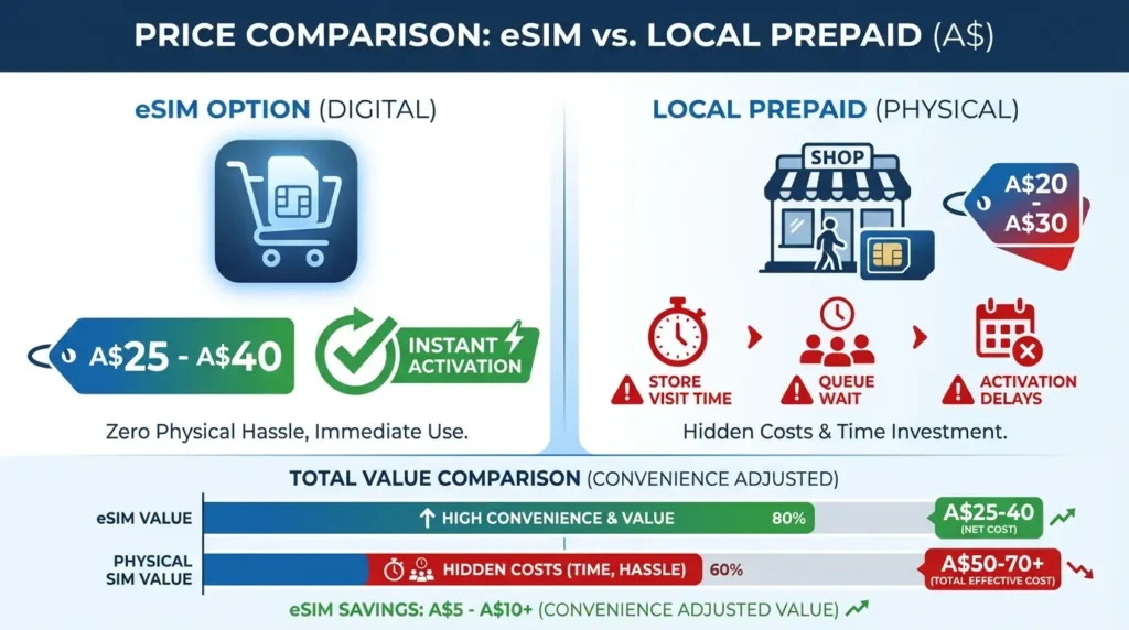 Price Reality for an Australian eSIM vs Local Prepaid