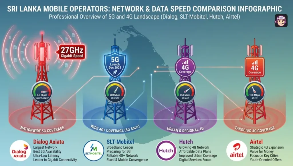 Sri Lanka eSIM-Network and Data Speed Comparison