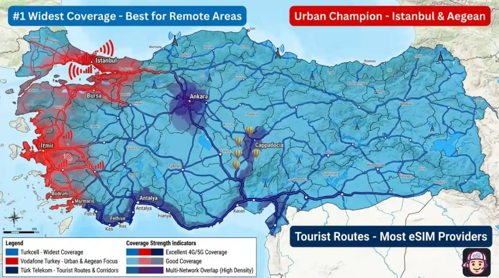 Turkey eSIM coverage and network partners