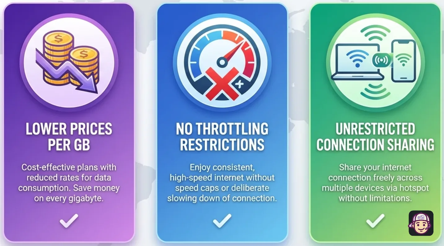 Features of Nomad eSIM alternative